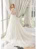 Classic Long Sleeves Beaded Lace Tulle Wedding Dress
